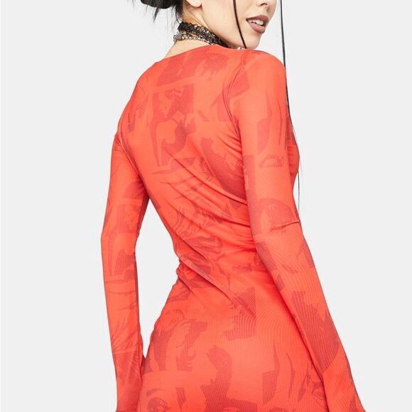 Edikted Dolls Kill Pop Art Cut Out Dress sz S - Picture 2 of 16